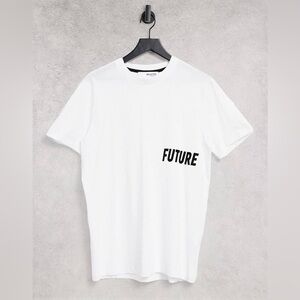 Selected Homme t-shirt with future print in white